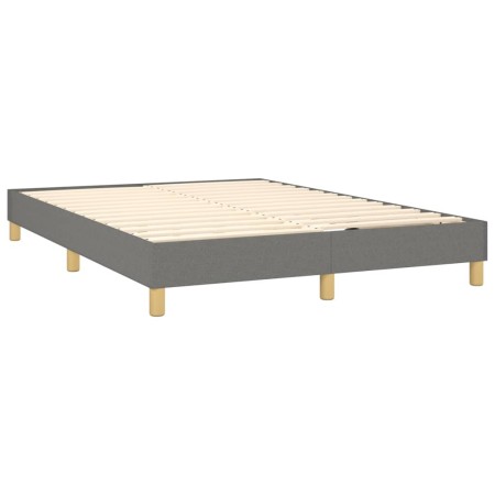 Letto a Molle Materasso e LED Grigio Scuro 140x200cm in Tessuto