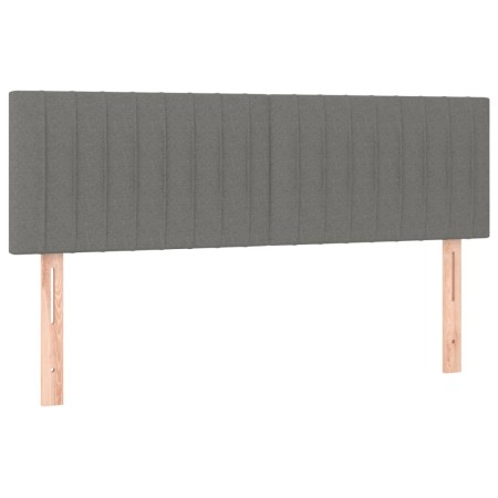 Letto a Molle Materasso e LED Grigio Scuro 140x200cm in Tessuto