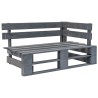 Set Divani in Pallet con Cuscini 6 pz in Pino Impregnato Grigio