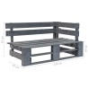 Set Divani in Pallet con Cuscini 6 pz in Pino Impregnato Grigio