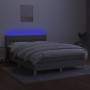 Letto a Molle Materasso e LED Grigio Chiaro 140x200 cm Tessuto