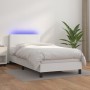 Giroletto Molle con Materasso e LED Bianco 90x200 cm Similpelle