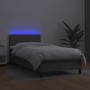 Giroletto Molle con Materasso e LED Grigio 90x190cm Similpelle