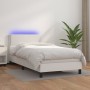 Giroletto Molle con Materasso e LED Bianco 80x200 cm Similpelle