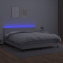 Giroletto Molle con Materasso e LED Bianco 180x200cm Similpelle