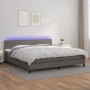 Giroletto Molle con Materasso e LED Grigio 200x200cm Similpelle