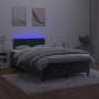 Letto a Molle con Materasso e LED Verde Scuro 120x200cm Velluto