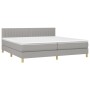 Letto a Molle Materasso e LED Grigio Chiaro 200x200 cm Tessuto