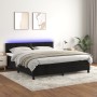 Letto a Molle con Materasso e LED Nero 180x200 cm in Velluto