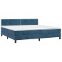 Letto a Molle con Materasso e LED Blu Scuro 200x200 cm