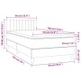 Letto a Molle con Materasso e LED Grigio Scuro 90x190cm Velluto