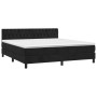 Letto a Molle con Materasso e LED Nero 160x200 cm in Velluto