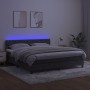 Letto a Molle con Materasso e LED Grigio Scuro 180x200 cm