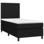 Letto a Molle con Materasso e LED Nero 100x200 cm in Tessuto