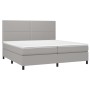 Letto a Molle Materasso e LED Grigio Chiaro 200x200 cm Tessuto