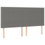 Letto a Molle Materasso e LED Grigio Scuro 160x200cm in Tessuto