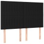 Letto a Molle con Materasso e LED Nero 140x190 cm in Tessuto