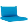 Set Salotto da Giardino 6 pz con Cuscini Blu Chiaro