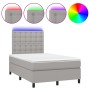 Letto a Molle Materasso e LED Grigio Chiaro 120x200 cm Tessuto