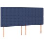 Letto a Molle con Materasso e LED Blu 160x200 cm in Tessuto