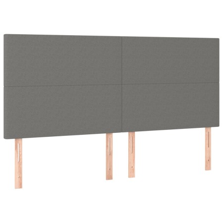 Letto a Molle Materasso e LED Grigio Scuro 200x200cm in Tessuto