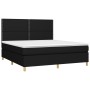 Letto a Molle con Materasso e LED Nero 180x200cm in Tessuto