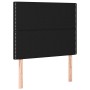Letto a Molle con Materasso e LED Nero 100x200 cm in Tessuto