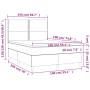 Letto a Molle Materasso e LED Grigio Chiaro 140x190 cm Tessuto