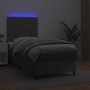 Giroletto Molle con Materasso e LED Grigio 100x200cm Similpelle