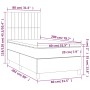 Letto a Molle con Materasso e LED Grigio Scuro 80x200cm Velluto
