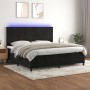 Letto a Molle con Materasso e LED Nero 200x200 cm in Velluto