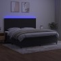 Letto a Molle con Materasso e LED Nero 200x200 cm in Velluto