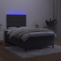 Letto a Molle con Materasso e LED Nero 120x200 cm in Velluto