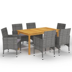 Set Mobili da Pranzo per Giardino 7 pz Grigio