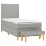 Giroletto a Molle con Materasso Grigio Chiaro 80x200 cm Tessuto