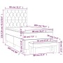 Giroletto a Molle con Materasso Grigio Scuro 80x200 cm Velluto