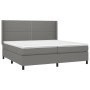 Letto a Molle Materasso e LED Grigio Scuro 200x200cm in Tessuto