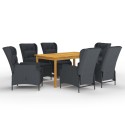 Set Mobili da Pranzo per Giardino 7 pz Grigio Scuro