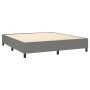 Letto a Molle Materasso e LED Grigio Scuro 180x200cm in Tessuto