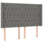 Letto a Molle Materasso e LED Grigio Scuro 140x200cm in Tessuto