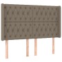 Letto a Molle con Materasso e LED Tortora 140x190 cm in Tessuto