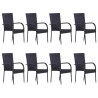 Set da Pranzo da Giardino 9 pz Nero