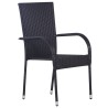 Set da Pranzo da Giardino 9 pz Nero