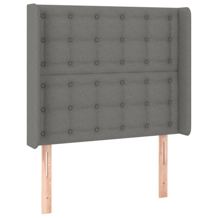 Letto a Molle Materasso e LED Grigio Scuro 90x190 cm in Tessuto