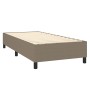 Letto a Molle con Materasso e LED Tortora 100x200cm in Tessuto