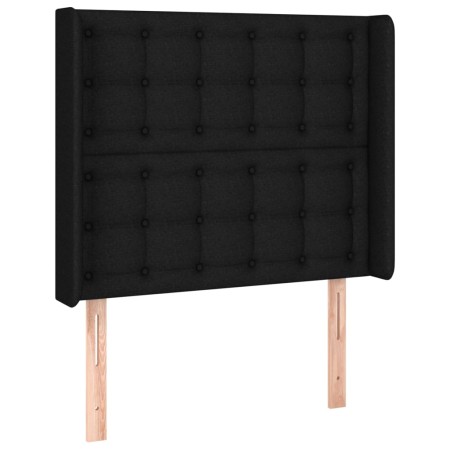 Letto a Molle con Materasso e LED Nero 100x200 cm in Tessuto