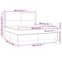 Letto a Molle Materasso e LED Grigio Chiaro 160x200 cm Tessuto