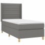 Letto a Molle Materasso e LED Grigio Scuro 90x200 cm in Tessuto