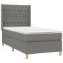 Letto a Molle Materasso e LED Grigio Scuro 90x190 cm in Tessuto