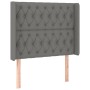 Letto a Molle Materasso e LED Grigio Scuro 90x190 cm in Tessuto